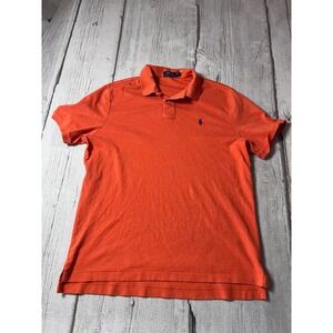 Polo Ralph Lauren Polo Shirt Mens Large Orange Short Sleeve Pony Logo